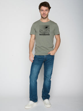 Grün:  Lässiges T-Shirt aus Bio-Baumwolle für Herren [23053]