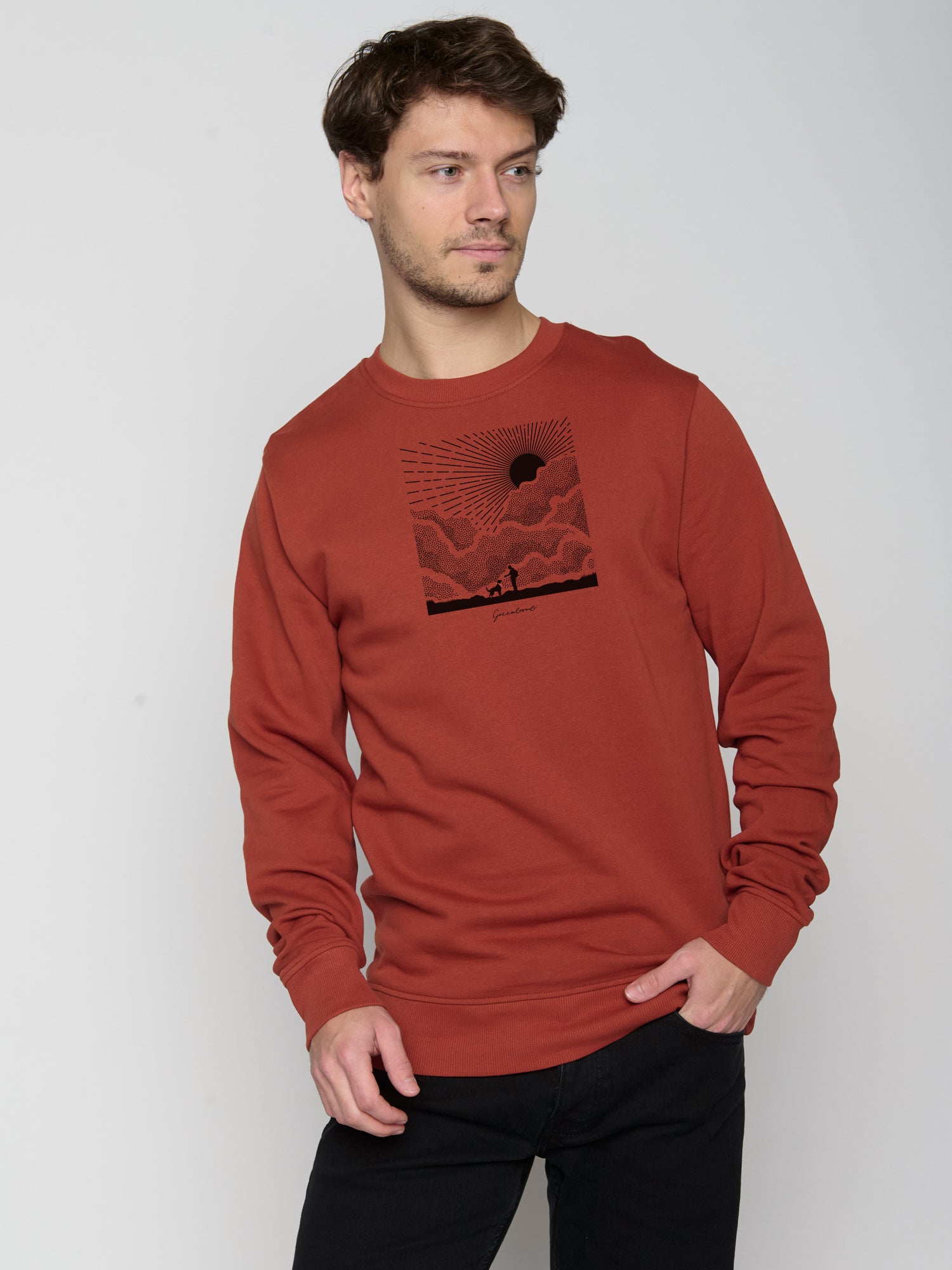 Dark Clay: Gemütliches Sweatshirt aus Bio-Baumwolle für Herren [23054]