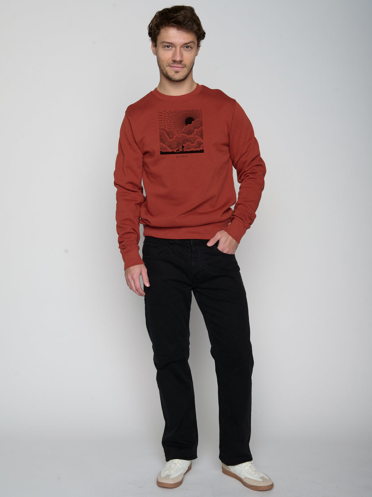 Dark Clay: Gemütliches Sweatshirt aus Bio-Baumwolle für Herren [23055]