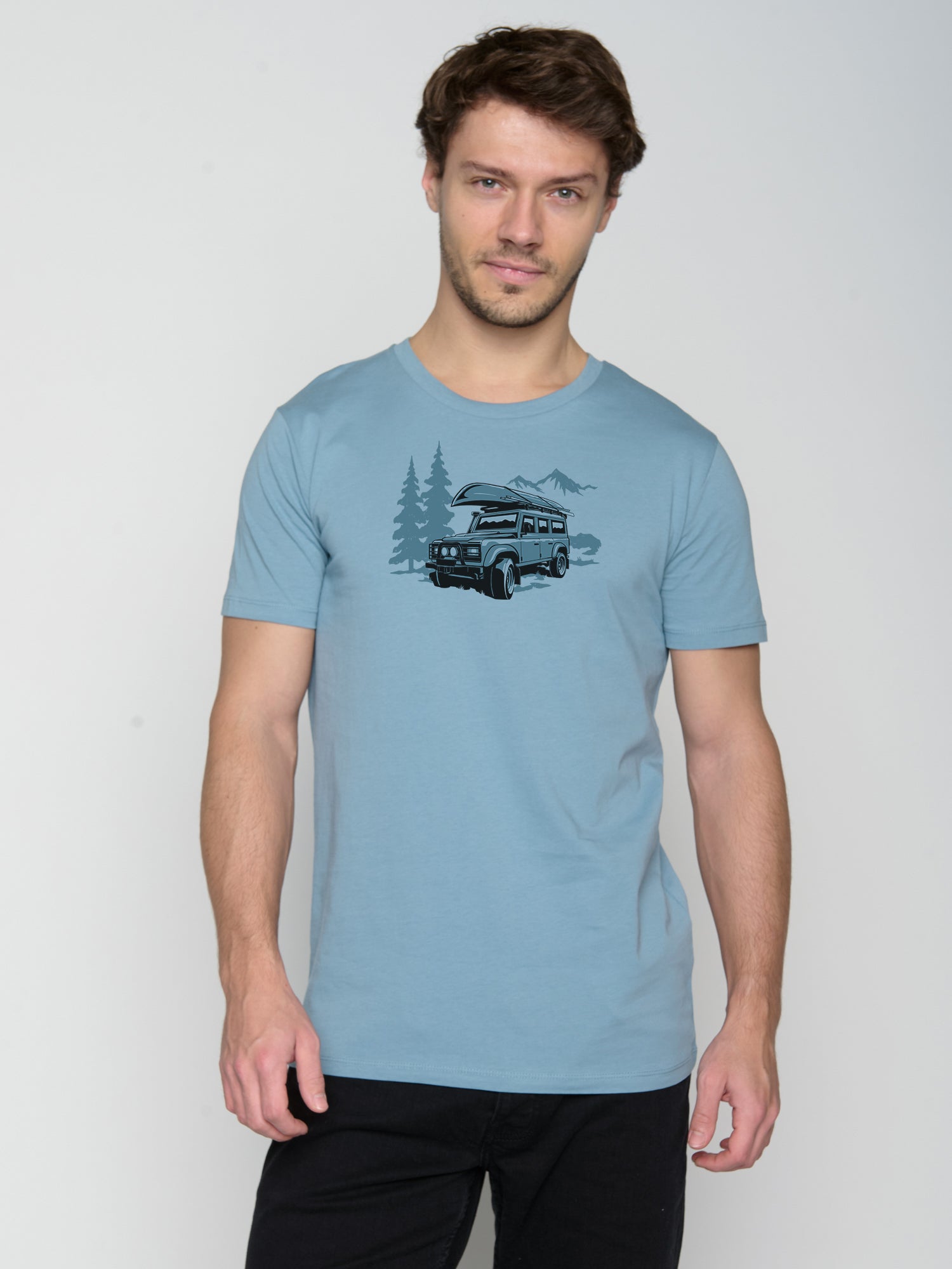 Blau:  Sportliches T-Shirt aus Bio-Baumwolle für Herren [23067]