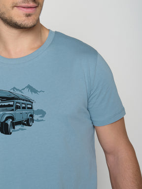 Blau:  Sportliches T-Shirt aus Bio-Baumwolle für Herren [23068]