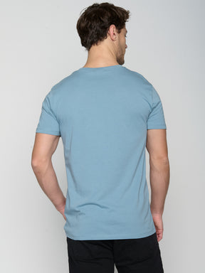 Blau:  Sportliches T-Shirt aus Bio-Baumwolle für Herren [23069]
