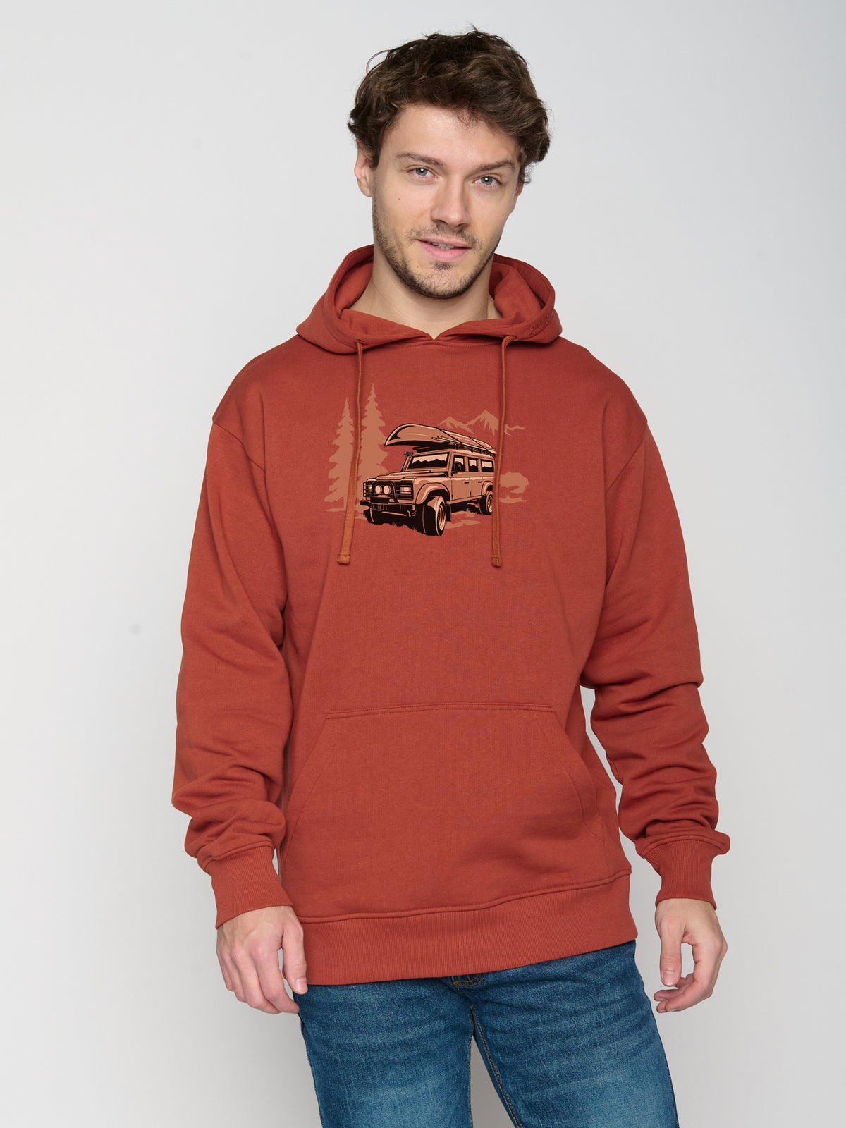 Rot:  Gemütlicher Hoodie aus Bio-Baumwolle für Herren [23071]