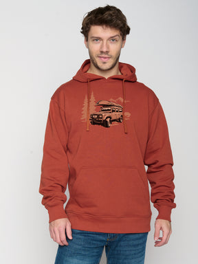 Rot:  Gemütlicher Hoodie aus Bio-Baumwolle für Herren [23072]