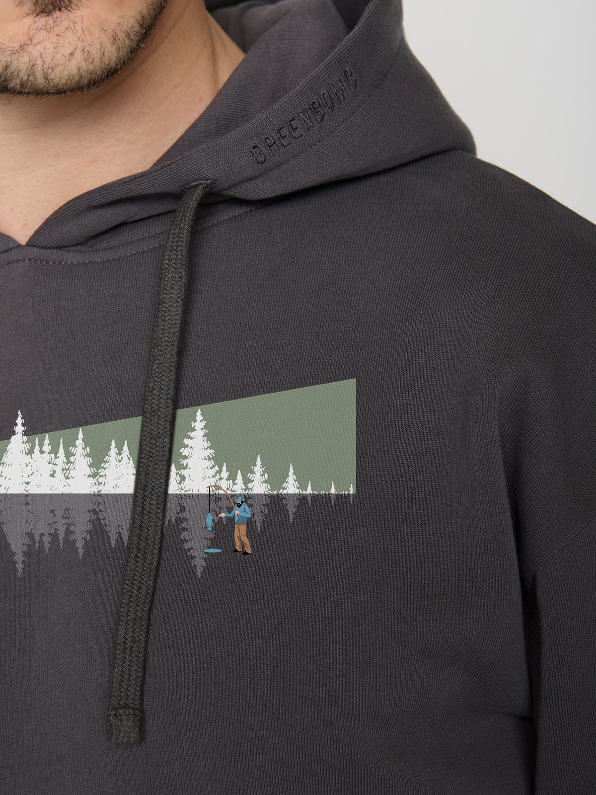 Anthracite: Gemütlicher Hoodie aus Bio-Baumwolle für Herren [23077]