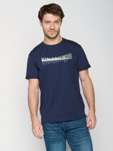 Navy: Lässiges T-Shirt aus Bio-Baumwoll Mix für Herren [23080]