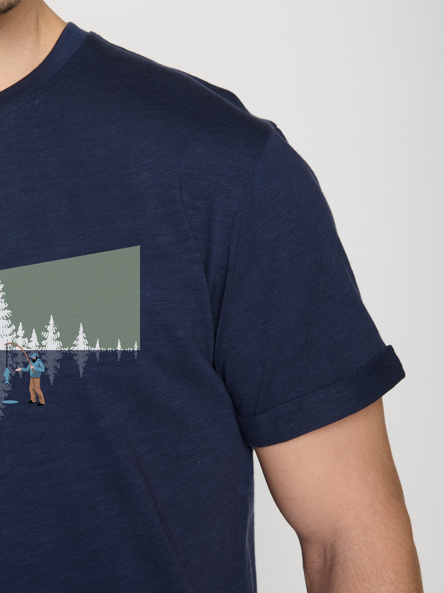 Navy: Lässiges T-Shirt aus Bio-Baumwoll Mix für Herren [23082]