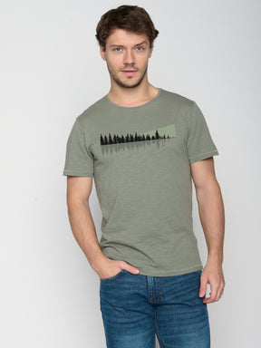 Grün:  Lässiges T-Shirt aus Bio-Baumwolle für Herren [23085]