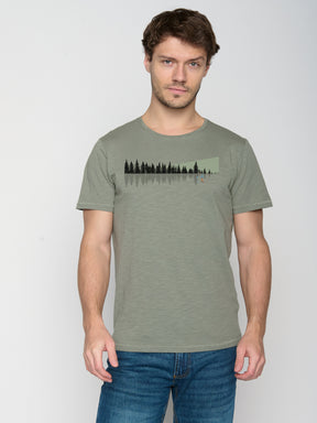 Grün:  Lässiges T-Shirt aus Bio-Baumwolle für Herren [23086]