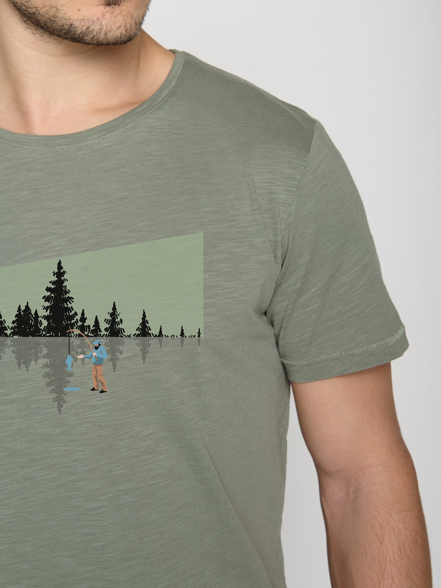 Grün:  Lässiges T-Shirt aus Bio-Baumwolle für Herren [23087]