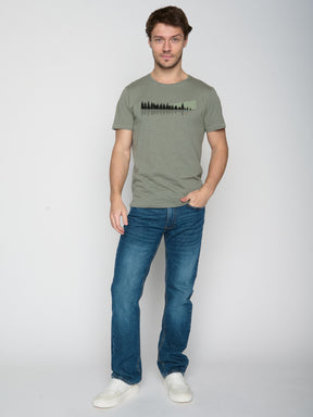 Grün:  Lässiges T-Shirt aus Bio-Baumwolle für Herren [23089]