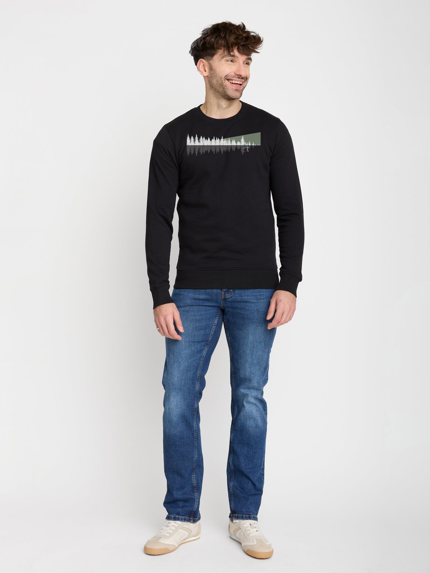 Black: Gemütliches Sweatshirt aus Bio-Baumwolle für Herren [23093]