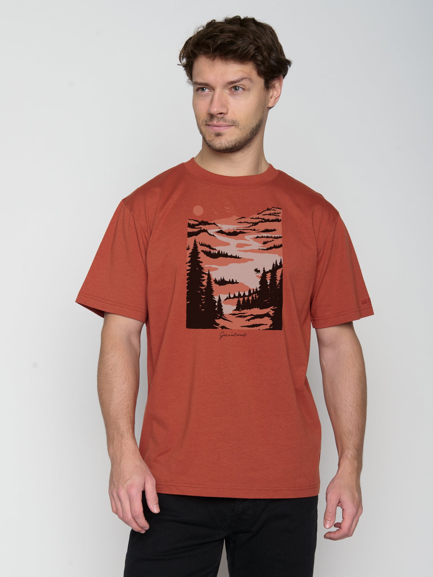 Rot:  Lässiges T-Shirt aus Bio-Baumwolle für Herren [23095]