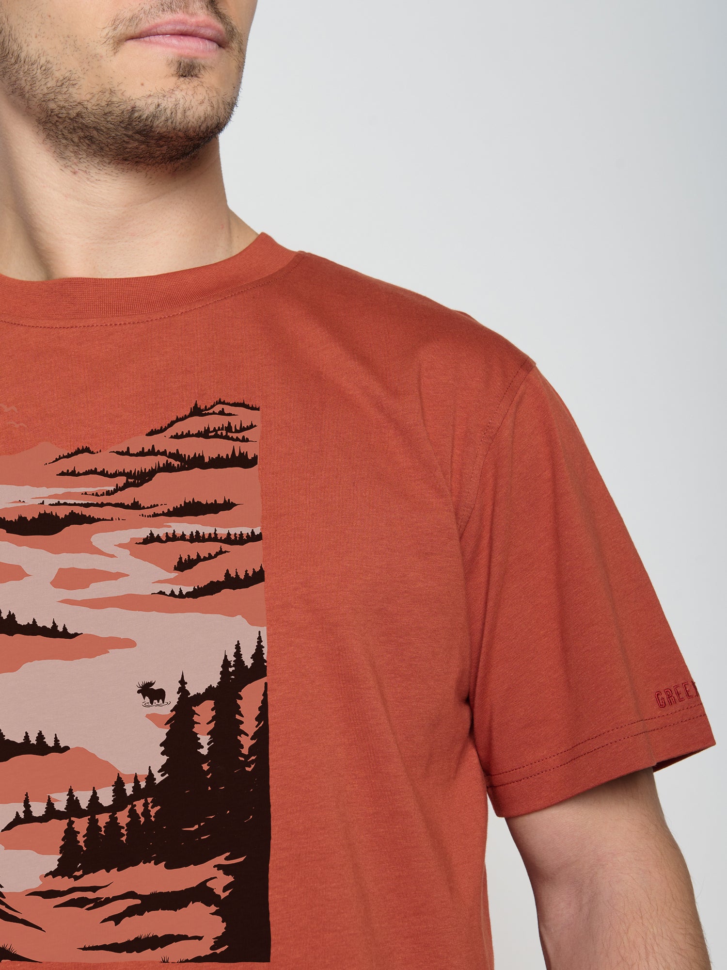 Rot:  Lässiges T-Shirt aus Bio-Baumwolle für Herren [23096]