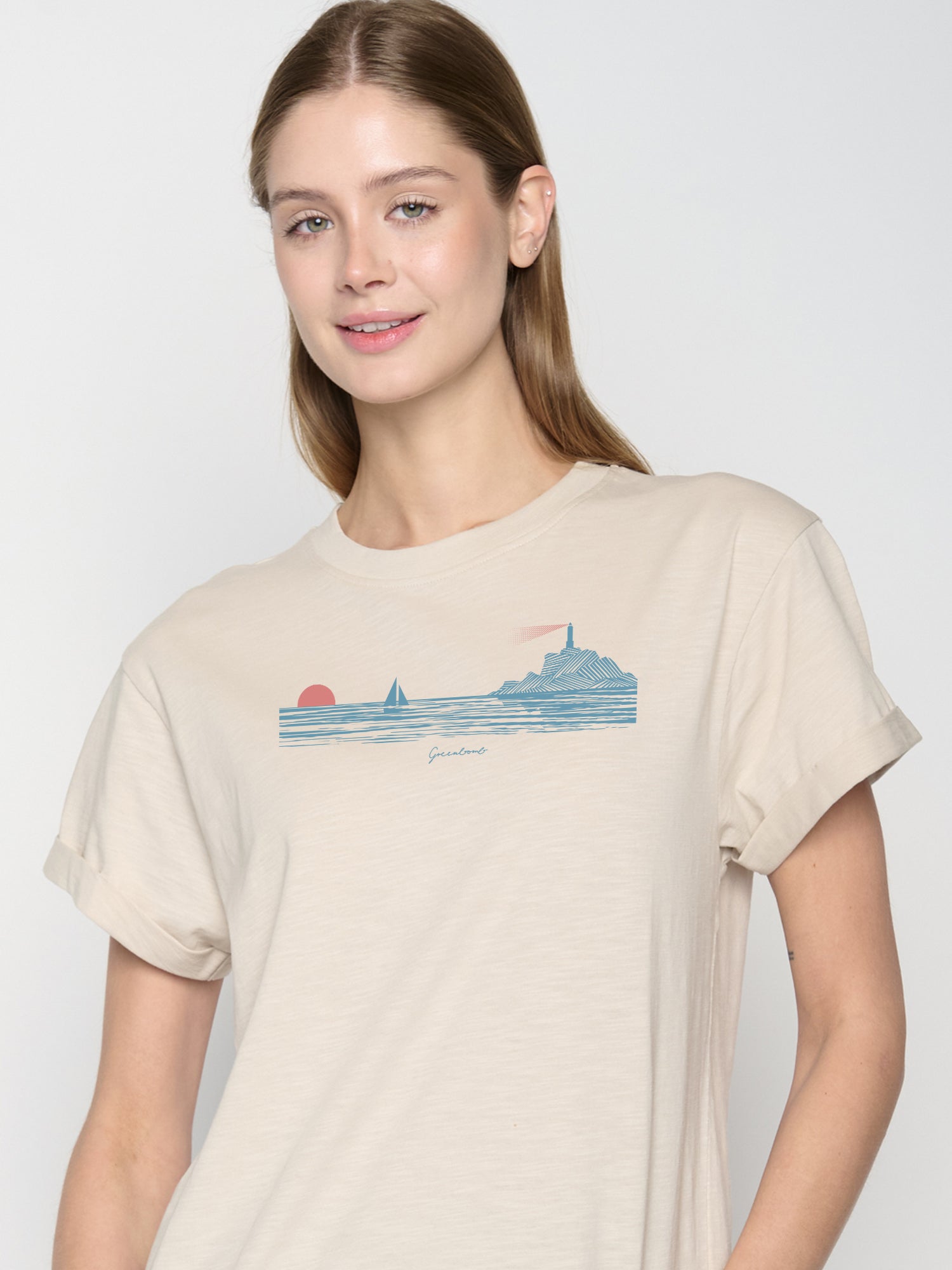 Weiß:  Lässiges T-Shirt aus Bio-Baumwolle für Damen [23101]