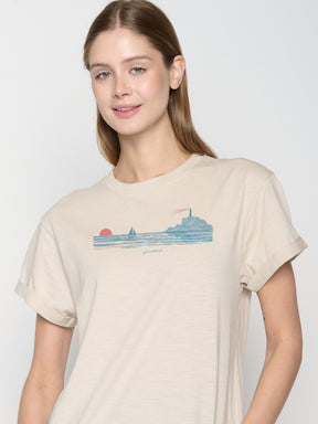 Weiß:  Lässiges T-Shirt aus Bio-Baumwolle für Damen [23101]
