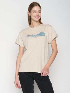Weiß:  Lässiges T-Shirt aus Bio-Baumwolle für Damen [23103]