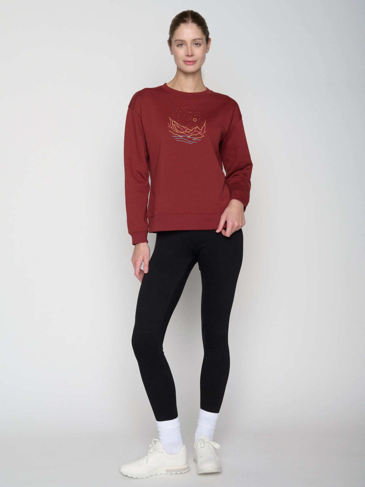 Rot:  Gemütliches Sweatshirt aus Bio-Baumwolle für Damen [23104]