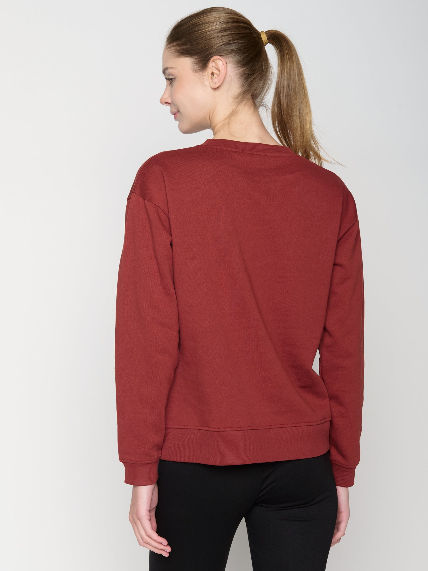 Rot:  Gemütliches Sweatshirt aus Bio-Baumwolle für Damen [23106]
