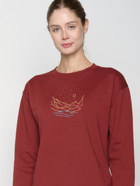 Rot:  Gemütliches Sweatshirt aus Bio-Baumwolle für Damen [23107]