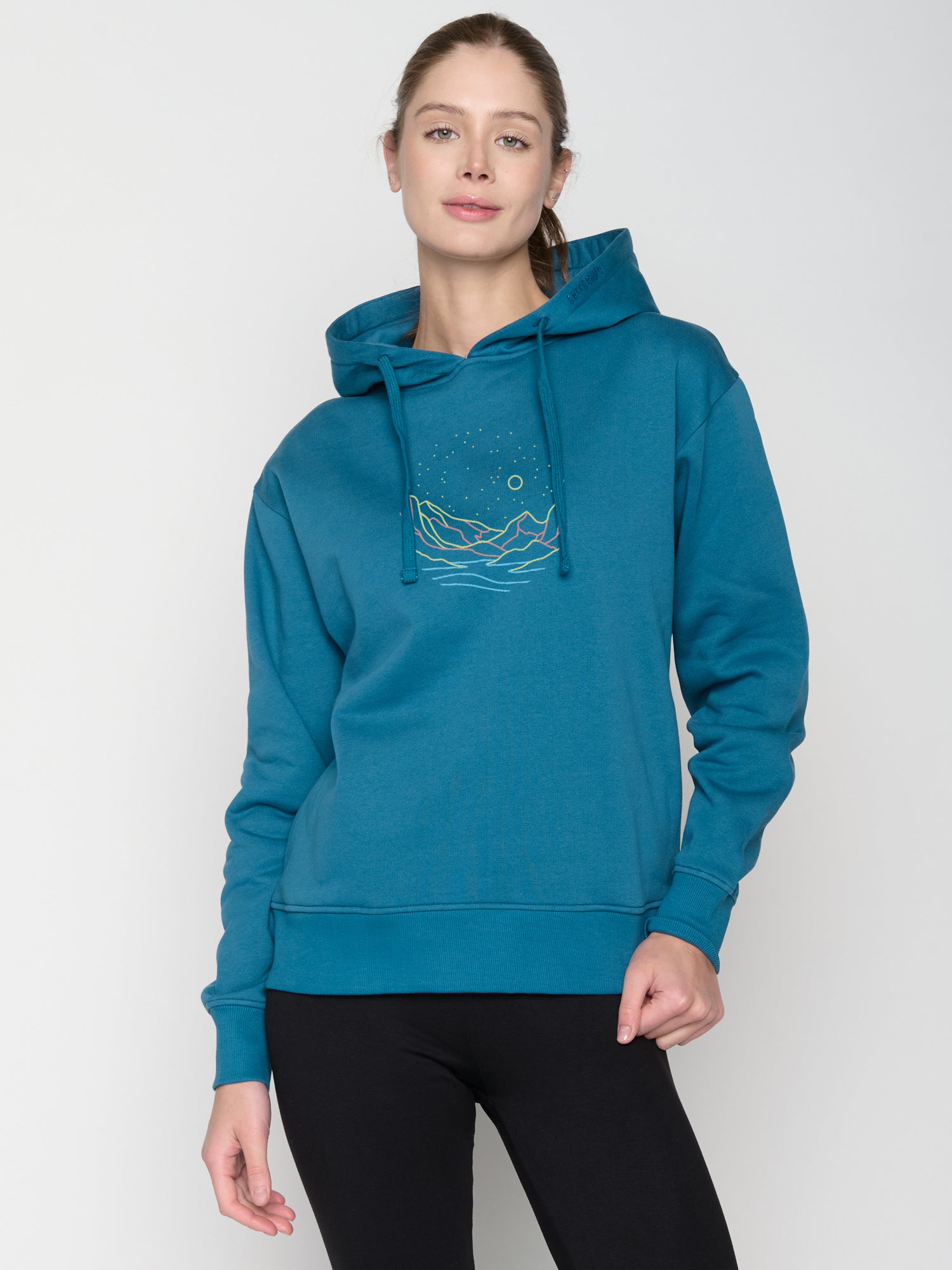 Blau:  Gemütlicher Hoodie aus Bio-Baumwoll Mix für Damen [23120]
