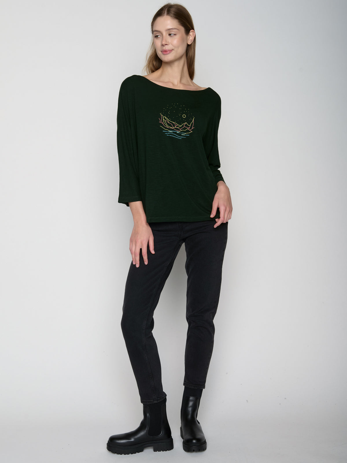 Grün:  Gemütliches Longsleeve aus Viskose (LENZING™ ECOVERO™) Mix für Damen [23121]