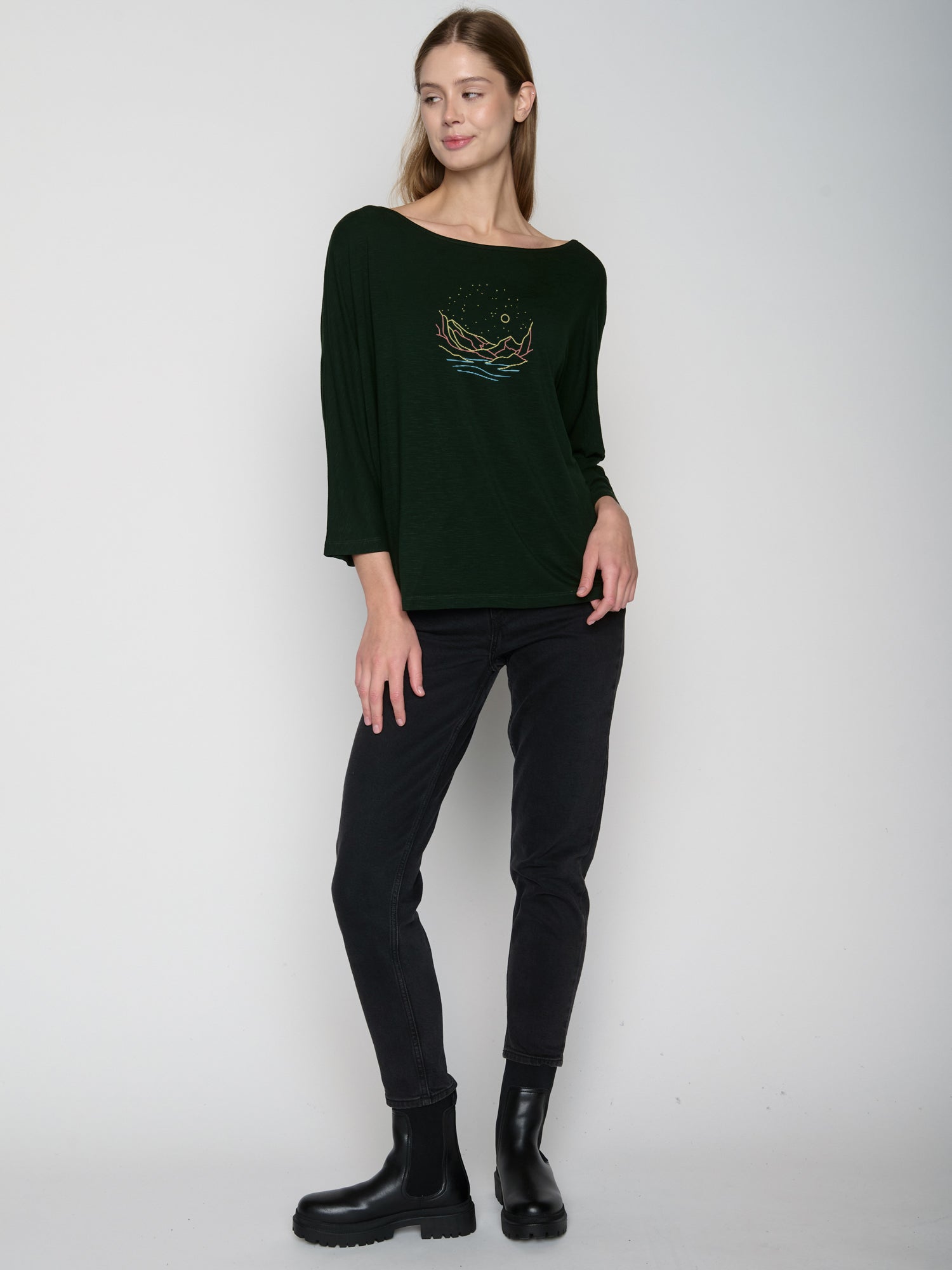 Grün:  Gemütliches Longsleeve aus Viskose (LENZING™ ECOVERO™) Mix für Damen [23121]