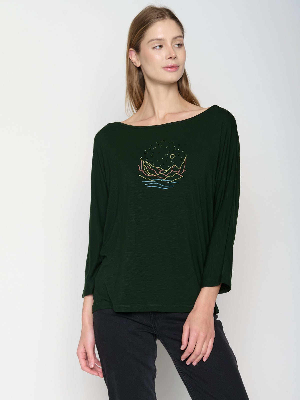 Grün:  Gemütliches Longsleeve aus Viskose (LENZING™ ECOVERO™) Mix für Damen [23122]