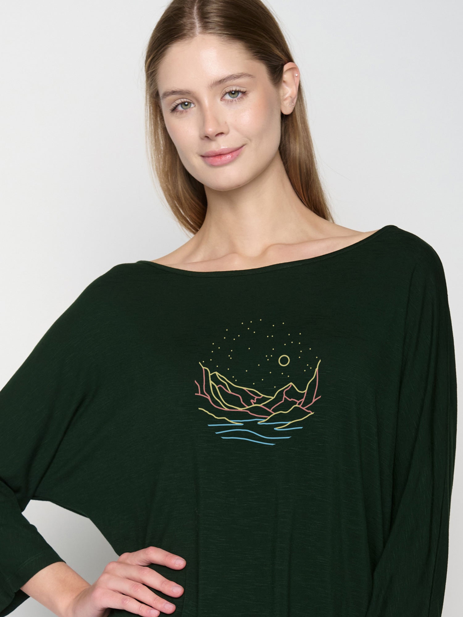 Grün:  Gemütliches Longsleeve aus Viskose (LENZING™ ECOVERO™) Mix für Damen [23123]