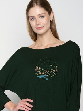 Grün:  Gemütliches Longsleeve aus Viskose (LENZING™ ECOVERO™) Mix für Damen [23123]