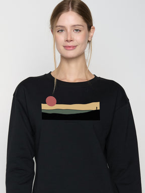 Schwarz:  Gemütliches Sweatshirt aus Bio-Baumwolle für Damen [23126]