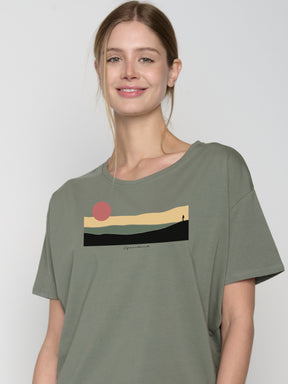 Grün:  Lässiges T-Shirt aus Bio-Baumwoll Mix für Damen [23131]