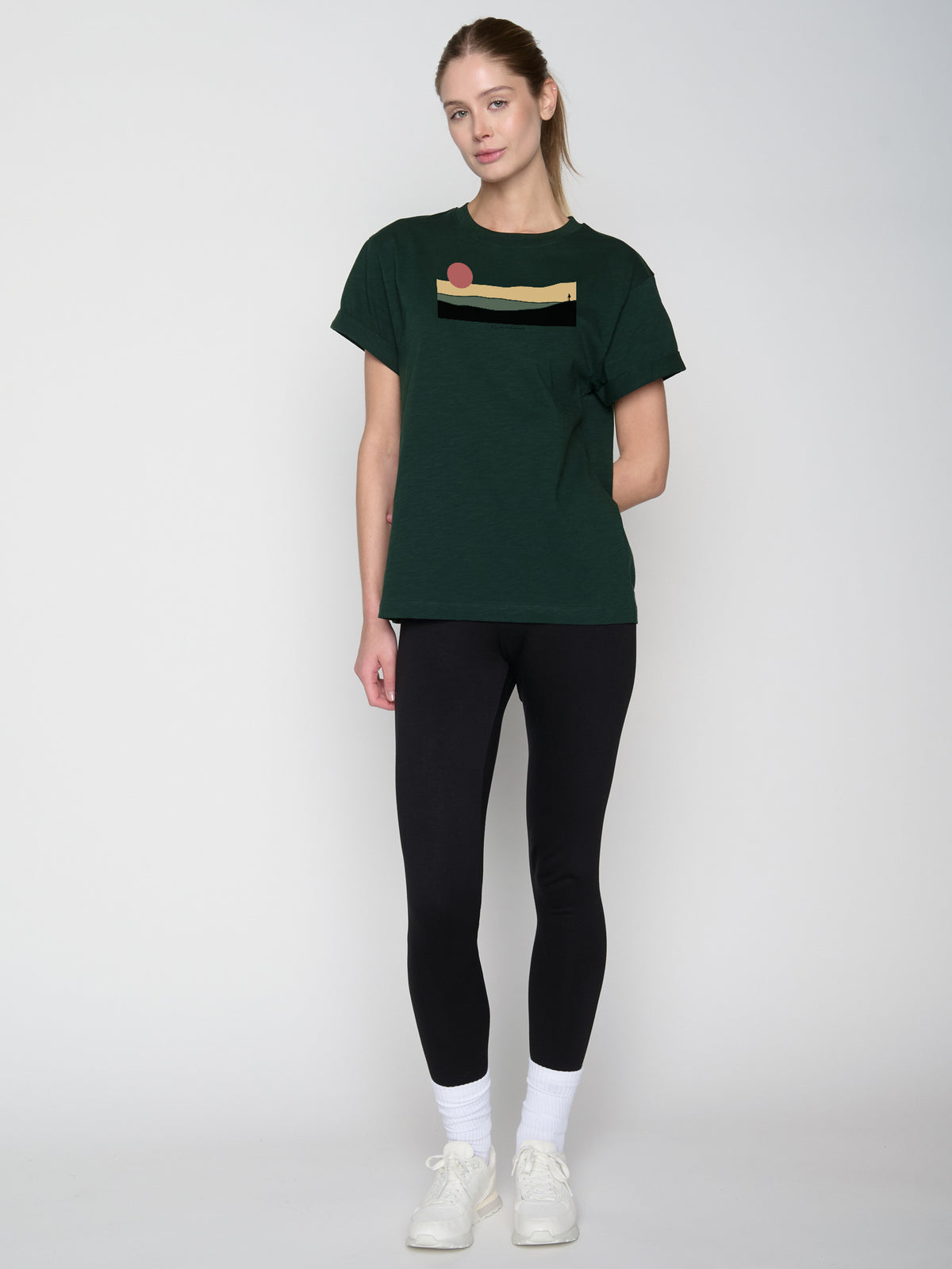 Grün:  Lässiges T-Shirt aus Bio-Baumwolle für Damen [23133]
