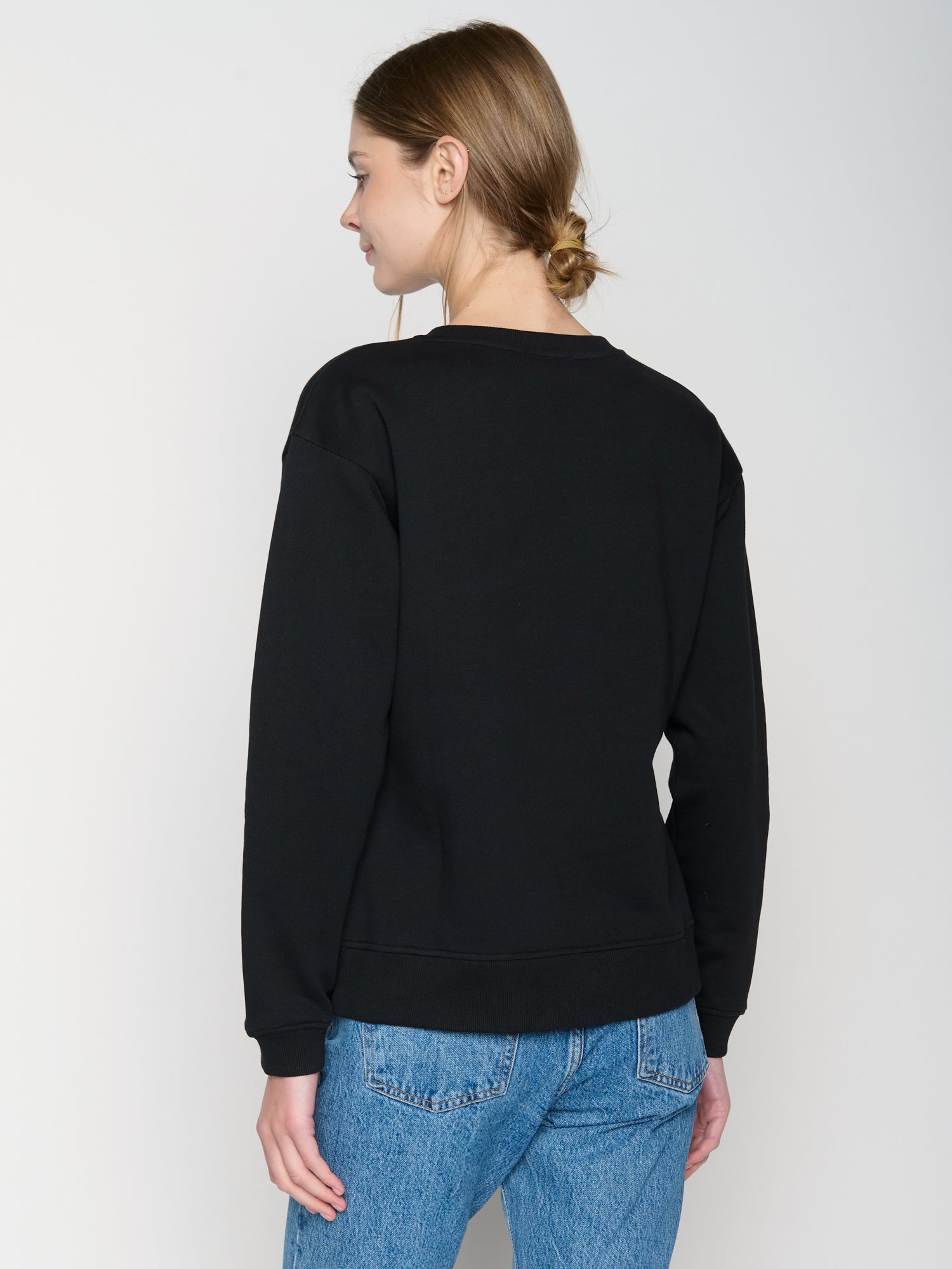 Schwarz:  Gemütliches Sweatshirt aus Bio-Baumwolle für Damen [23141]