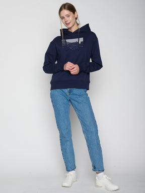 Blau:  Gemütlicher Hoodie aus Bio-Baumwoll Mix für Damen [23147]