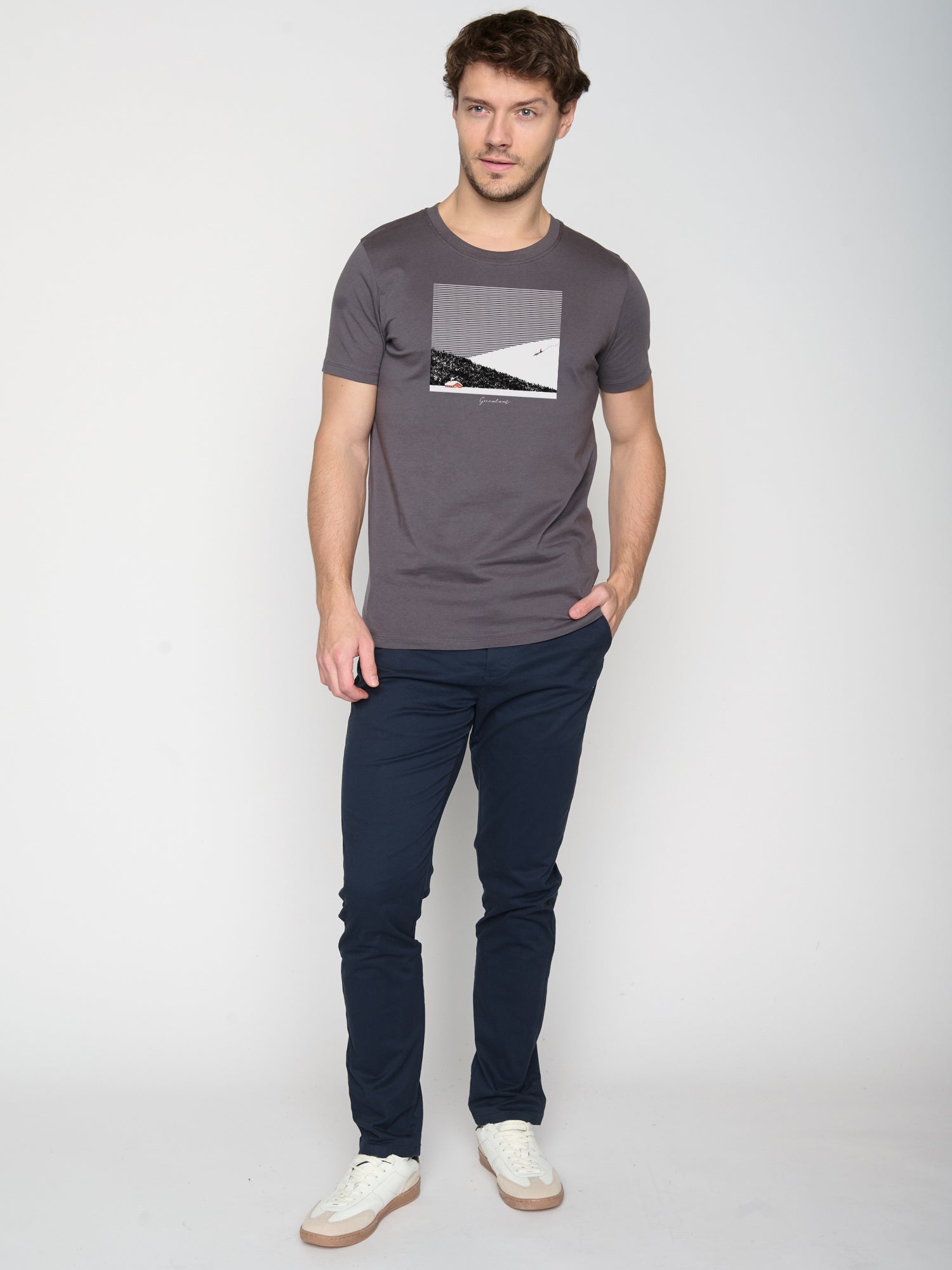 Grau:  Sportliches T-Shirt aus Bio-Baumwolle für Herren [23154]