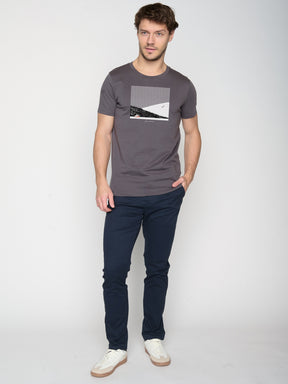 Anthracite: Sportliches T-Shirt aus Bio-Baumwolle für Herren [23154]