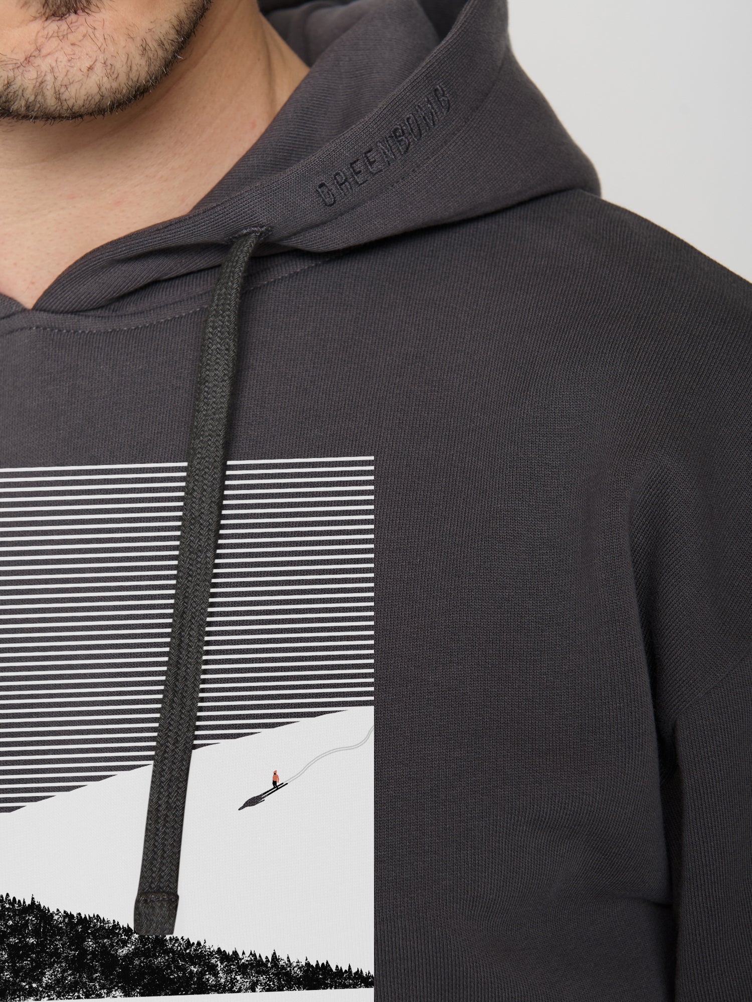 Grau:  Gemütlicher Hoodie aus Bio-Baumwolle für Herren [23157]