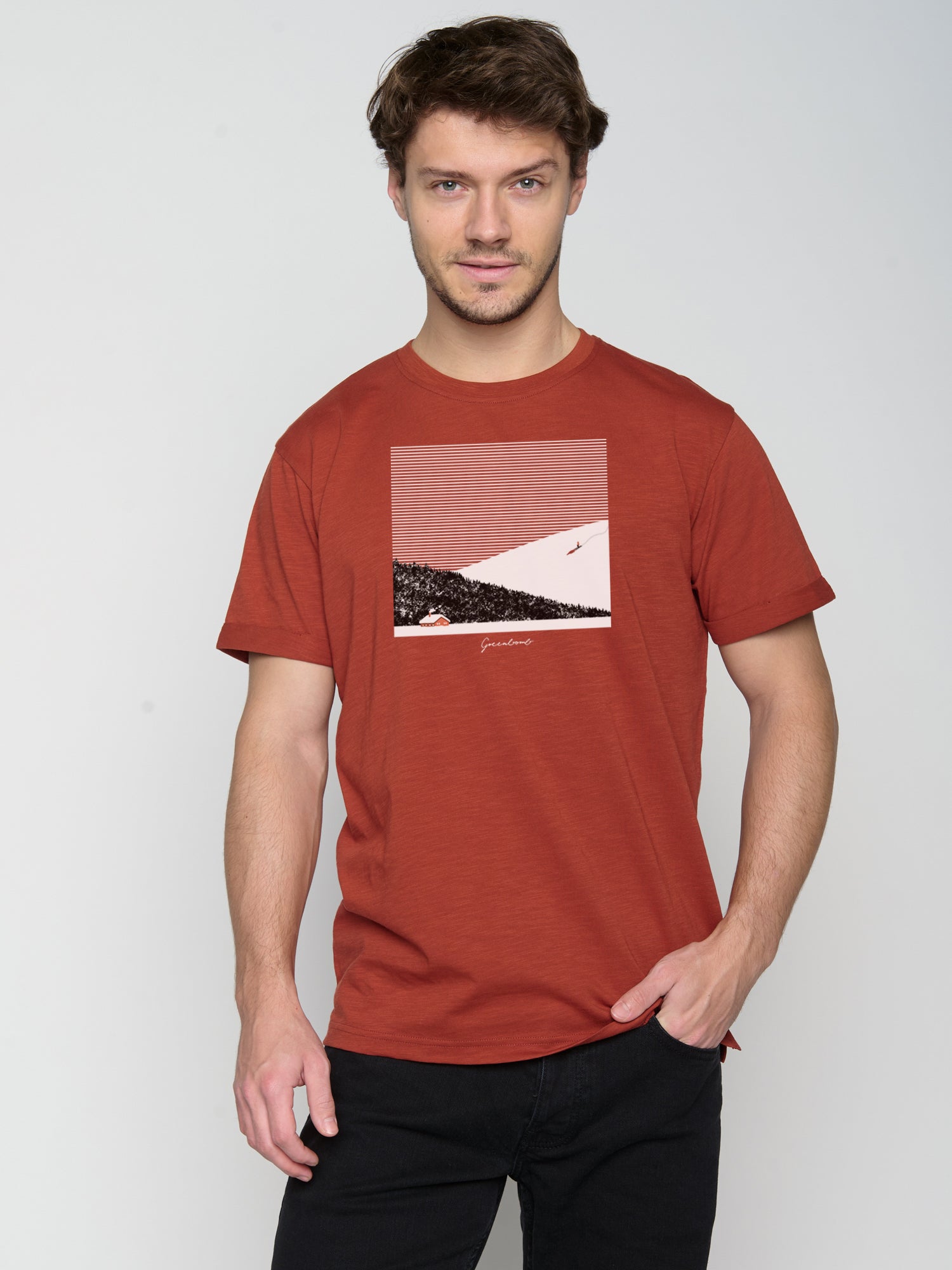 Grau:  Lässiges T-Shirt aus Bio-Baumwoll Mix für Herren [23161]