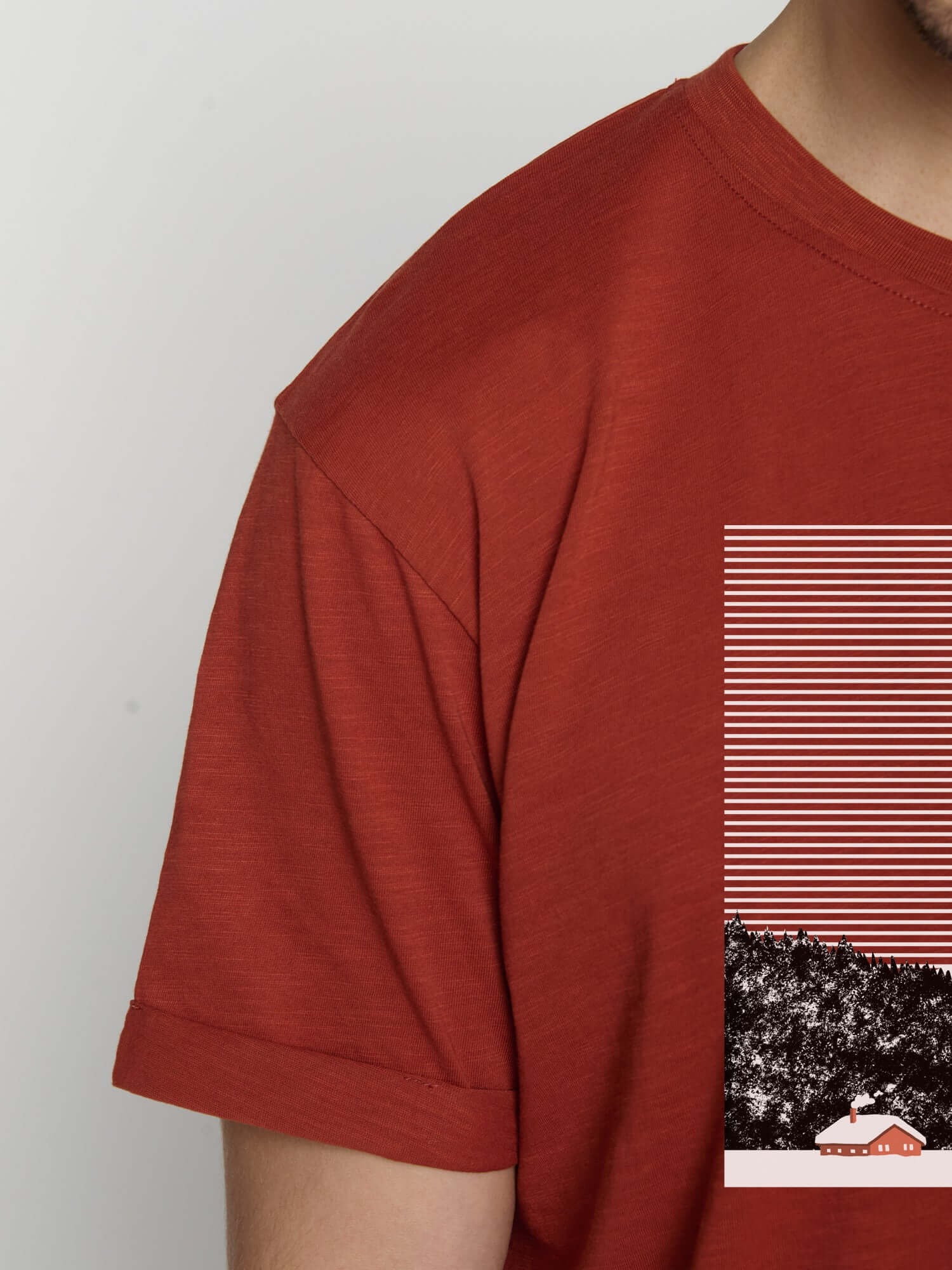 Dark Clay: Lässiges T-Shirt aus Bio-Baumwoll Mix für Herren [23162]