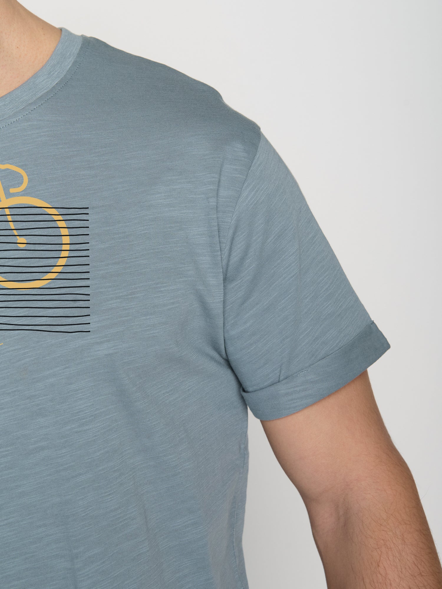 Grey Blue: Lässiges T-Shirt aus Bio-Baumwoll Mix für Herren [23635]