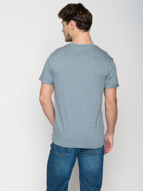 Blau:  Lässiges T-Shirt aus Bio-Baumwoll Mix für Herren [23636]