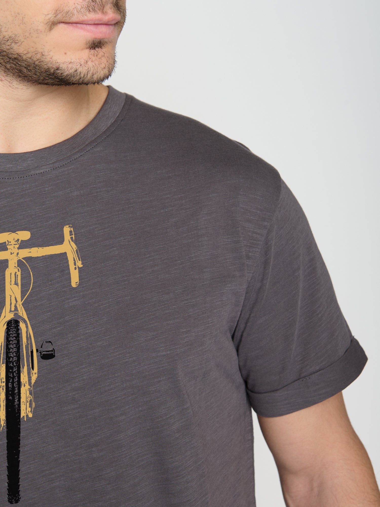 Grau:  Lässiges T-Shirt aus Bio-Baumwoll Mix für Herren [23640]