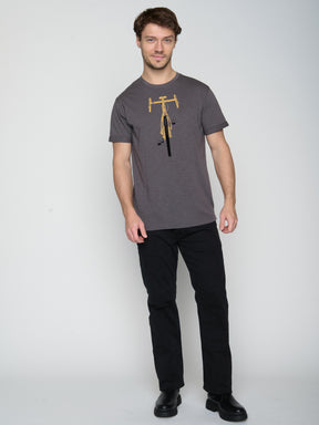 Anthracite: Lässiges T-Shirt aus Bio-Baumwoll Mix für Herren [23643]