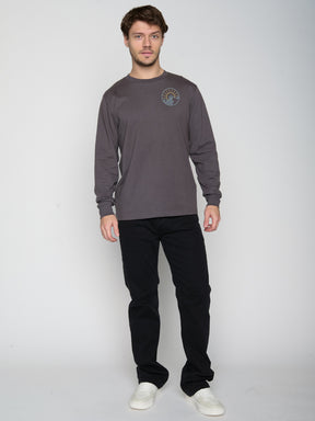 Anthracite: Sportliches Longsleeve für Herren [24691]