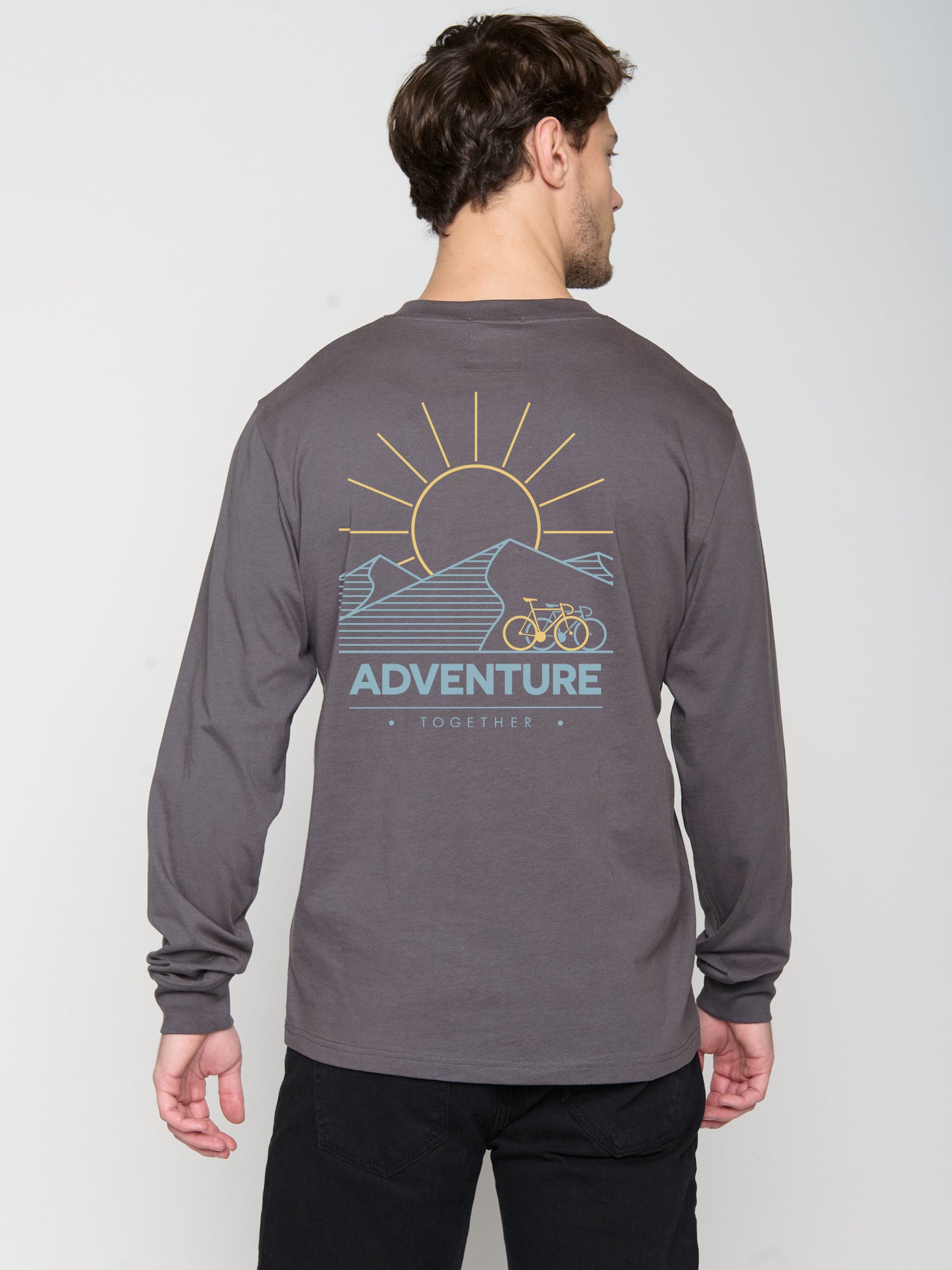 Anthracite: Sportliches Longsleeve für Herren [24694]