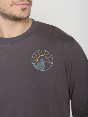 Anthracite: Sportliches Longsleeve für Herren [24695]