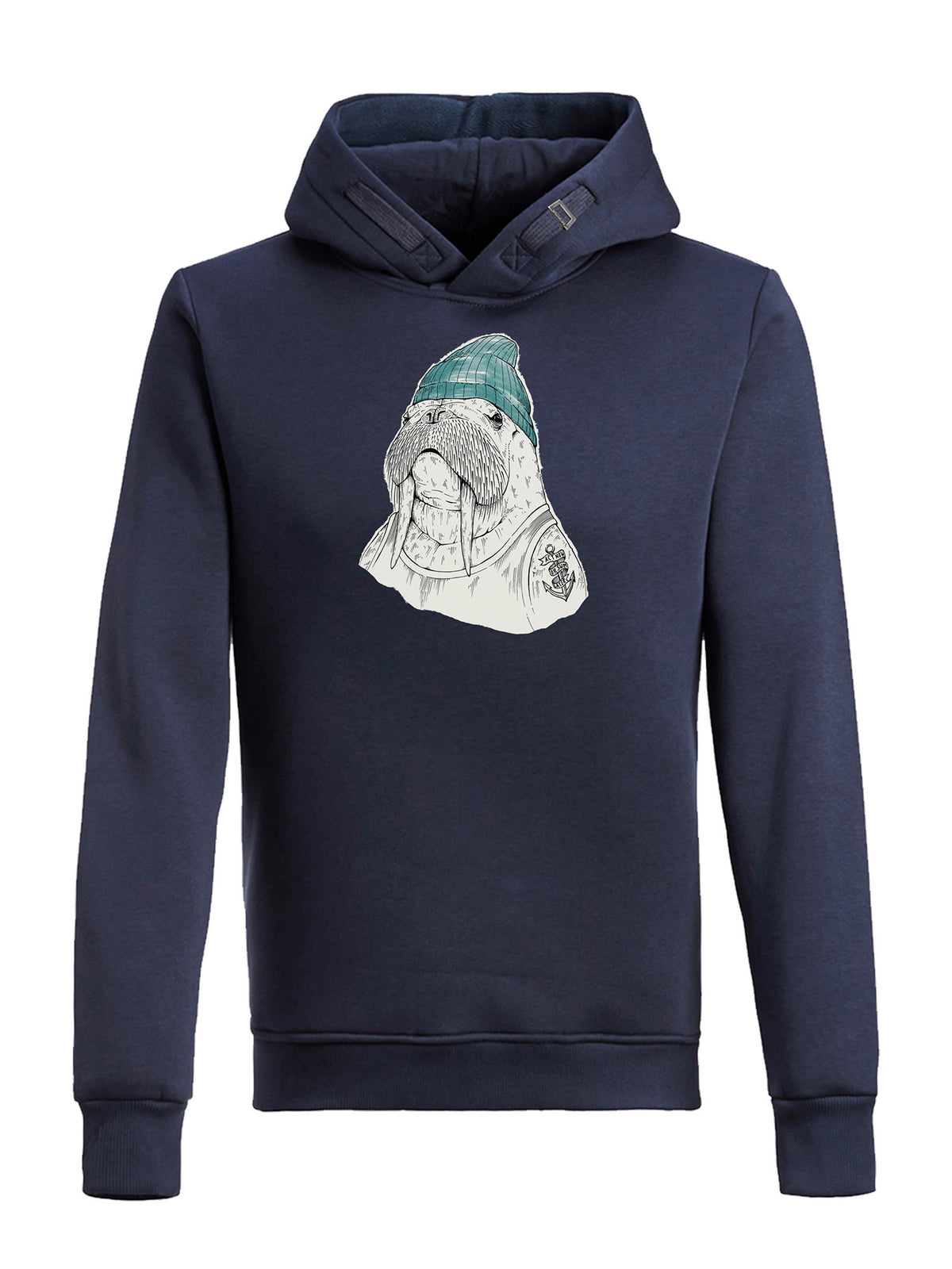 Navy: Kuschliger Hoodie aus Bio-Baumwolle für Herren [24700]