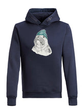Navy: Kuschliger Hoodie aus Bio-Baumwolle für Herren [24700]