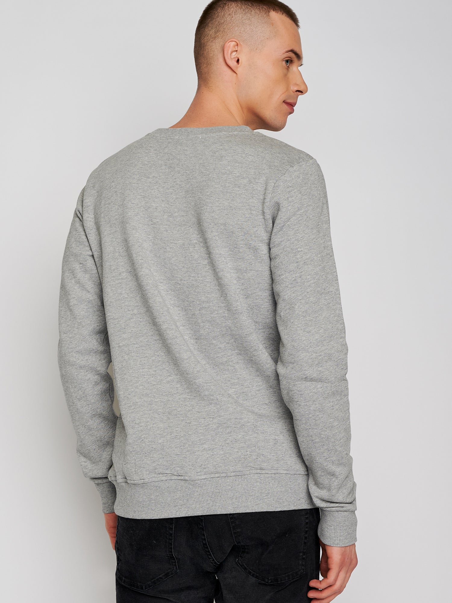 Heather Grey: Gemütliches Sweatshirt aus Bio-Baumwolle für Herren [24704]